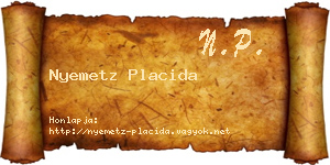 Nyemetz Placida névjegykártya
